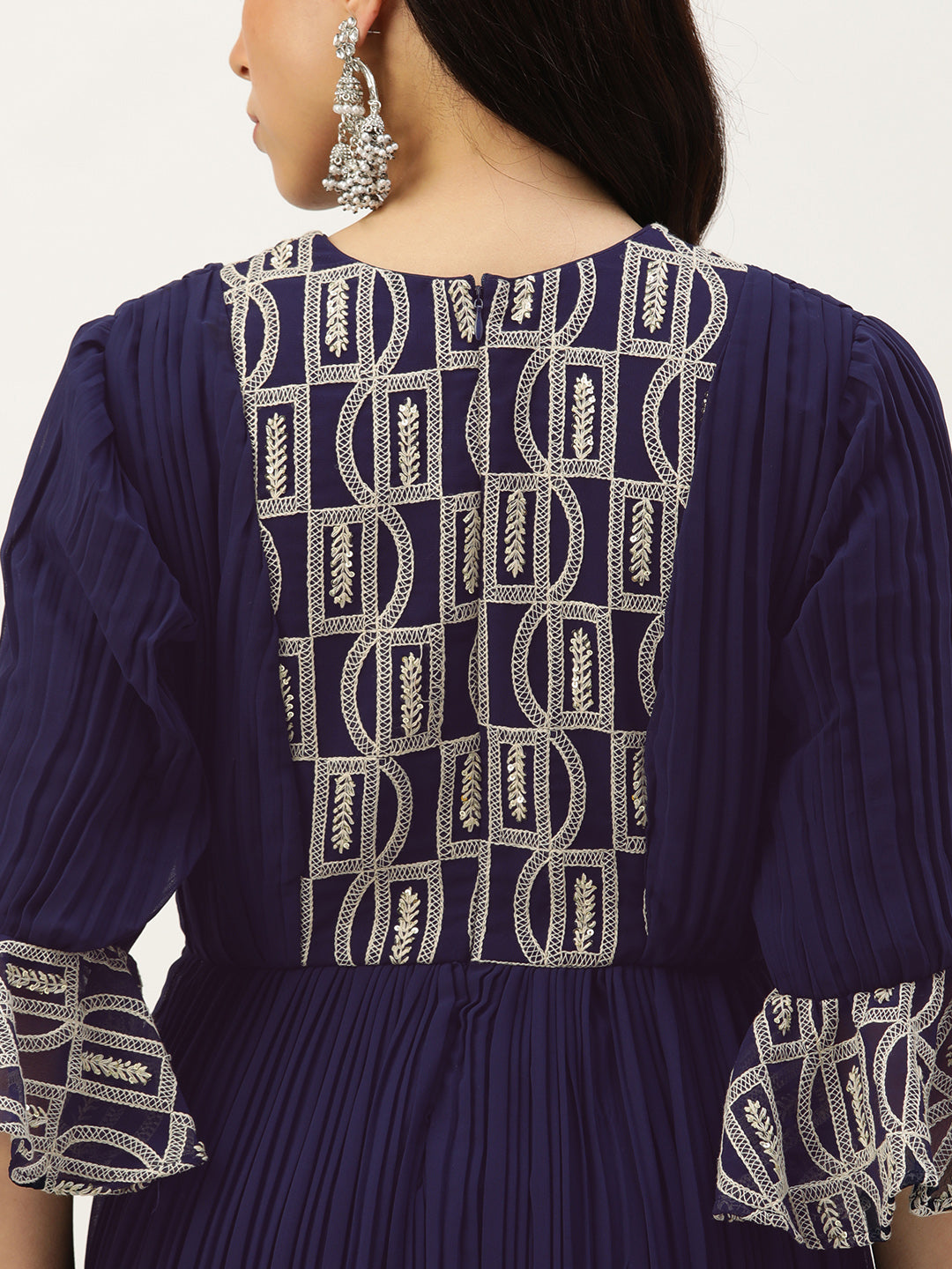 Bollywood Vogue Ready To Wear Navy Blue Embroidered Kurta sets - Additional View 1