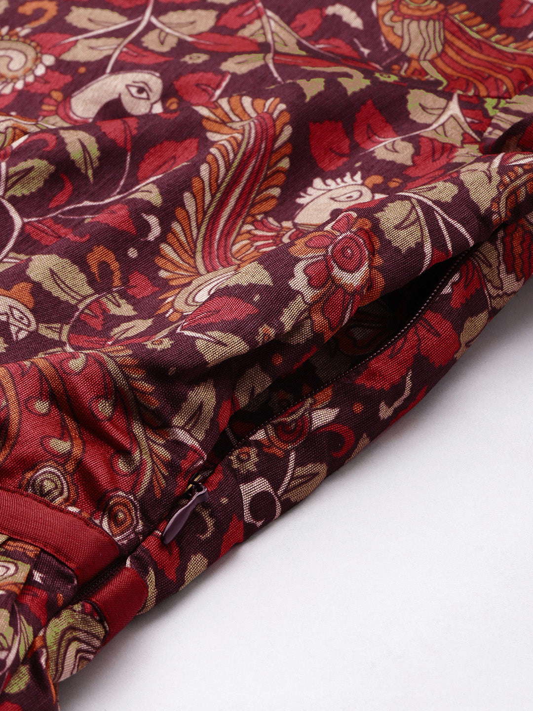 Bollywood Vogue Ready To Wear Multicolor Printed Tiered Gathered Style Gown - Detail View