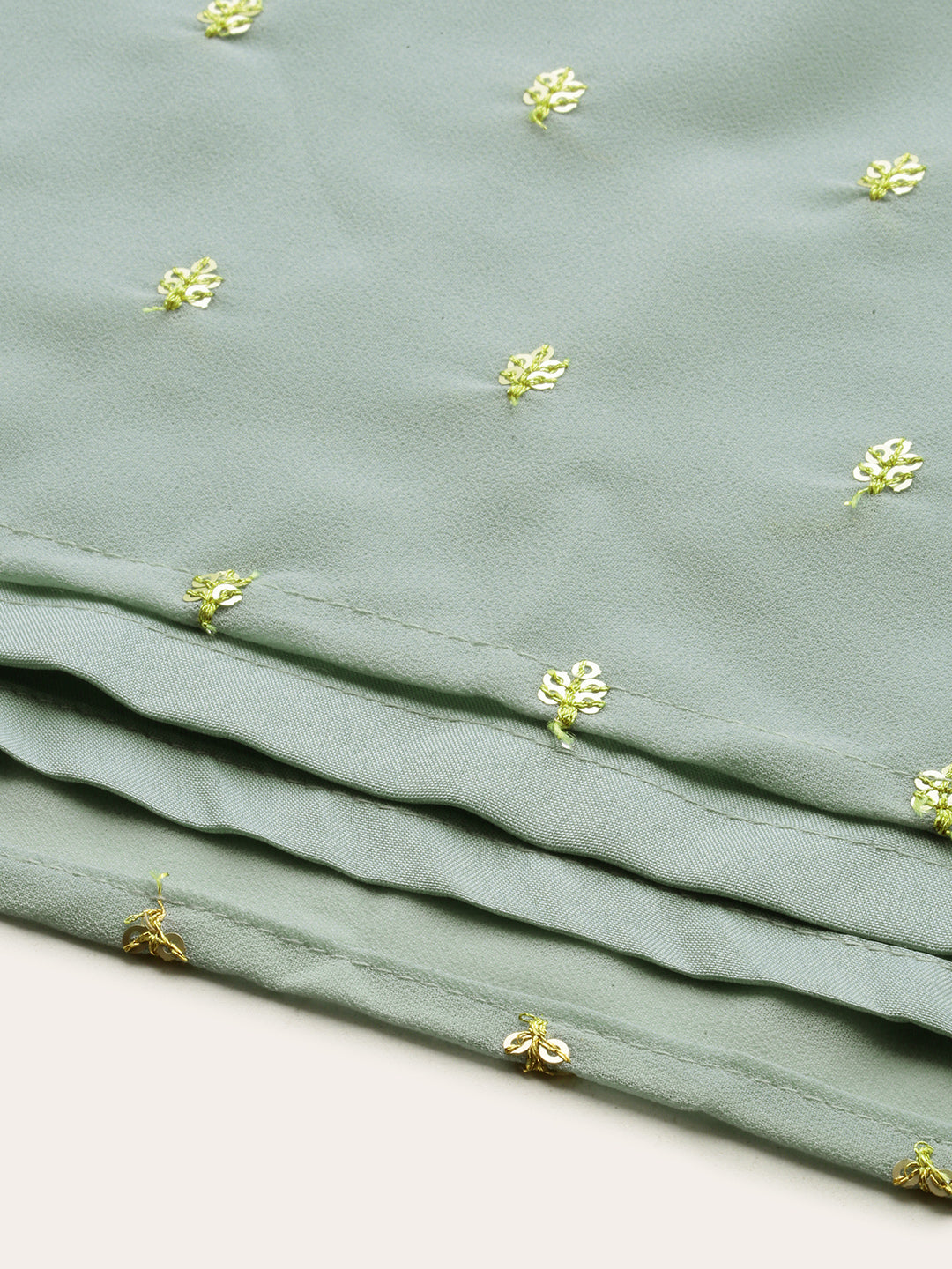 Bollywood Vogue Ready To Wear Green Georgette Embroidered Dress - Additional View 1