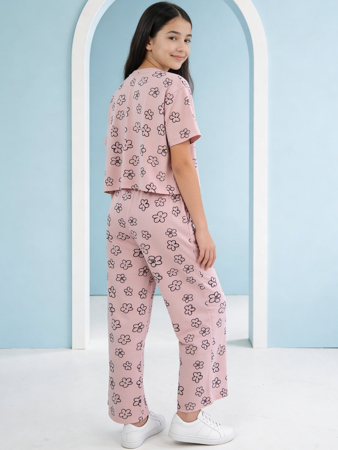 Lil Tomatoes Girls Cotton Night Suits - Coral