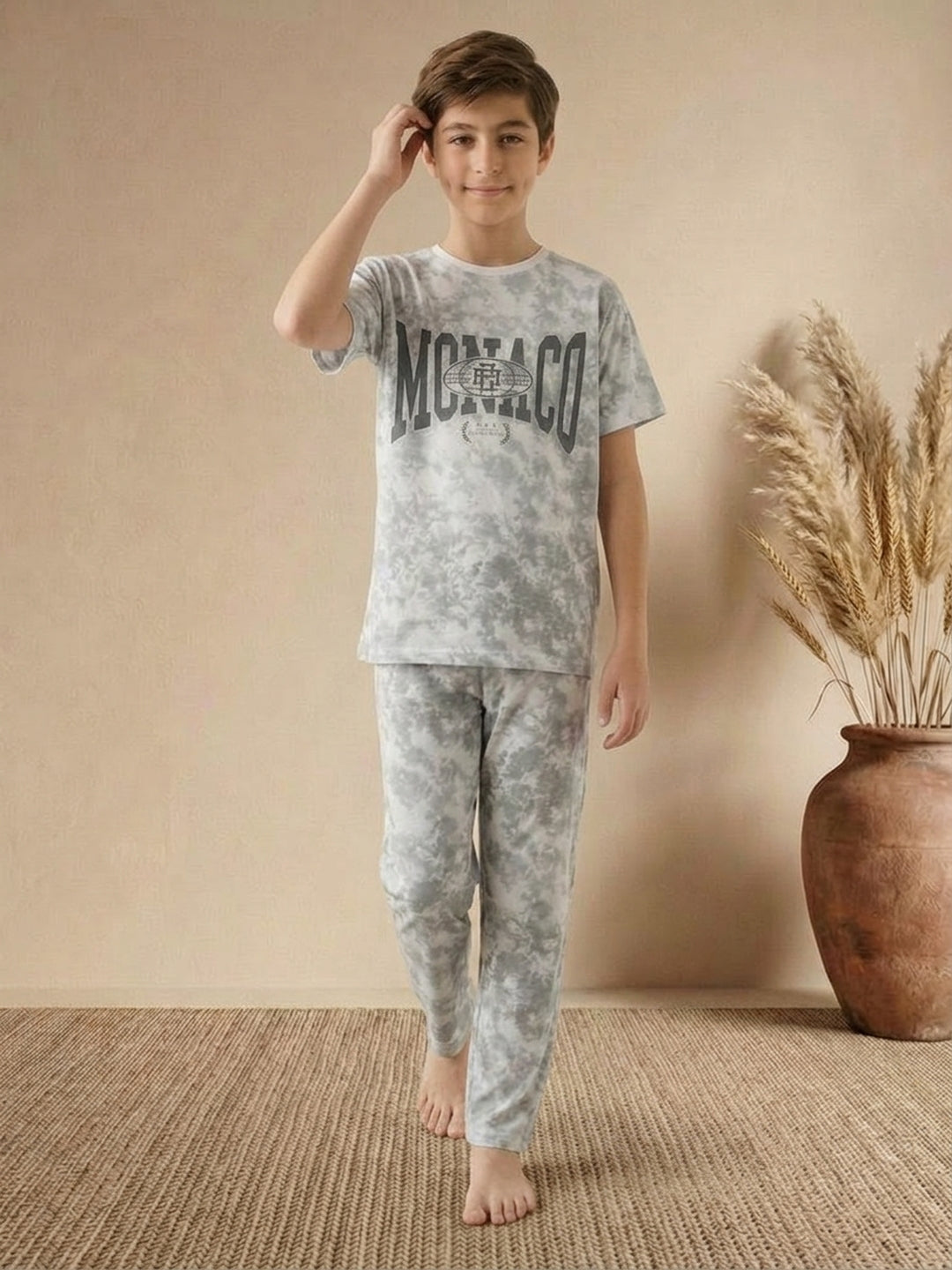 Lil Tomatoes Boys Cotton Night Suits - Charcoal