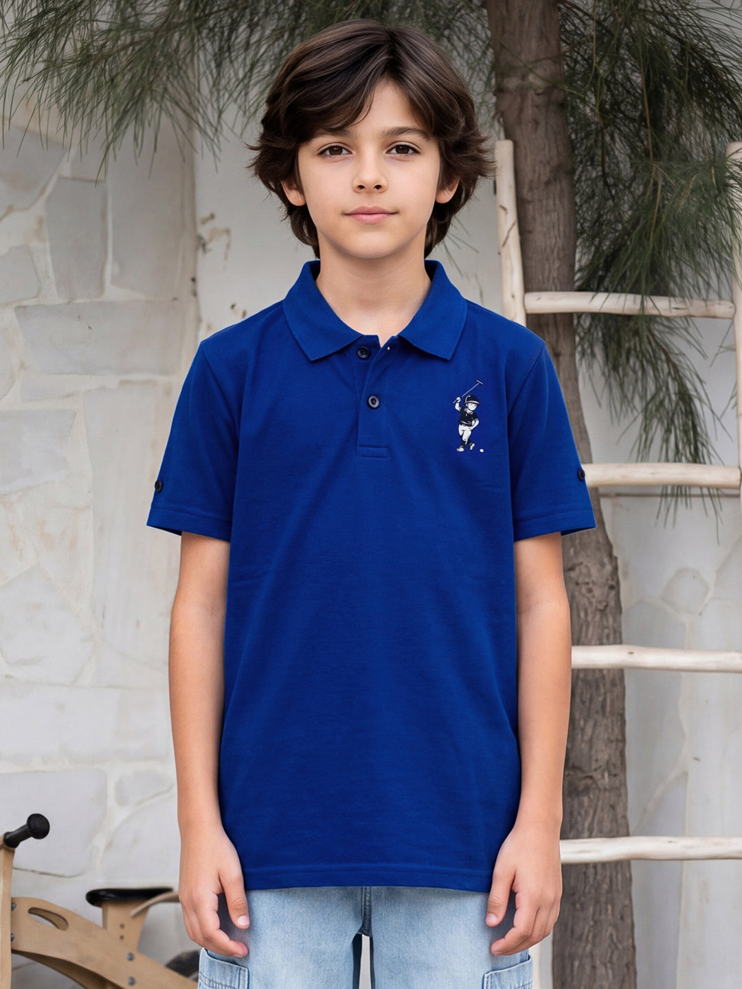 Lil Tomatoes Boys Sports Polo T-Shirt - Blue