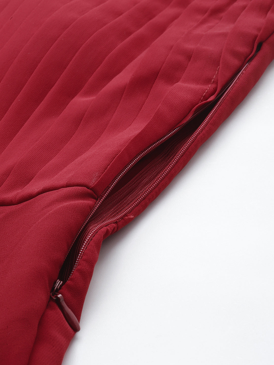 Bollywood Vogue Ready To Wear Maroon Embroidered Georgette Jacket Style Gown - Look Shot
