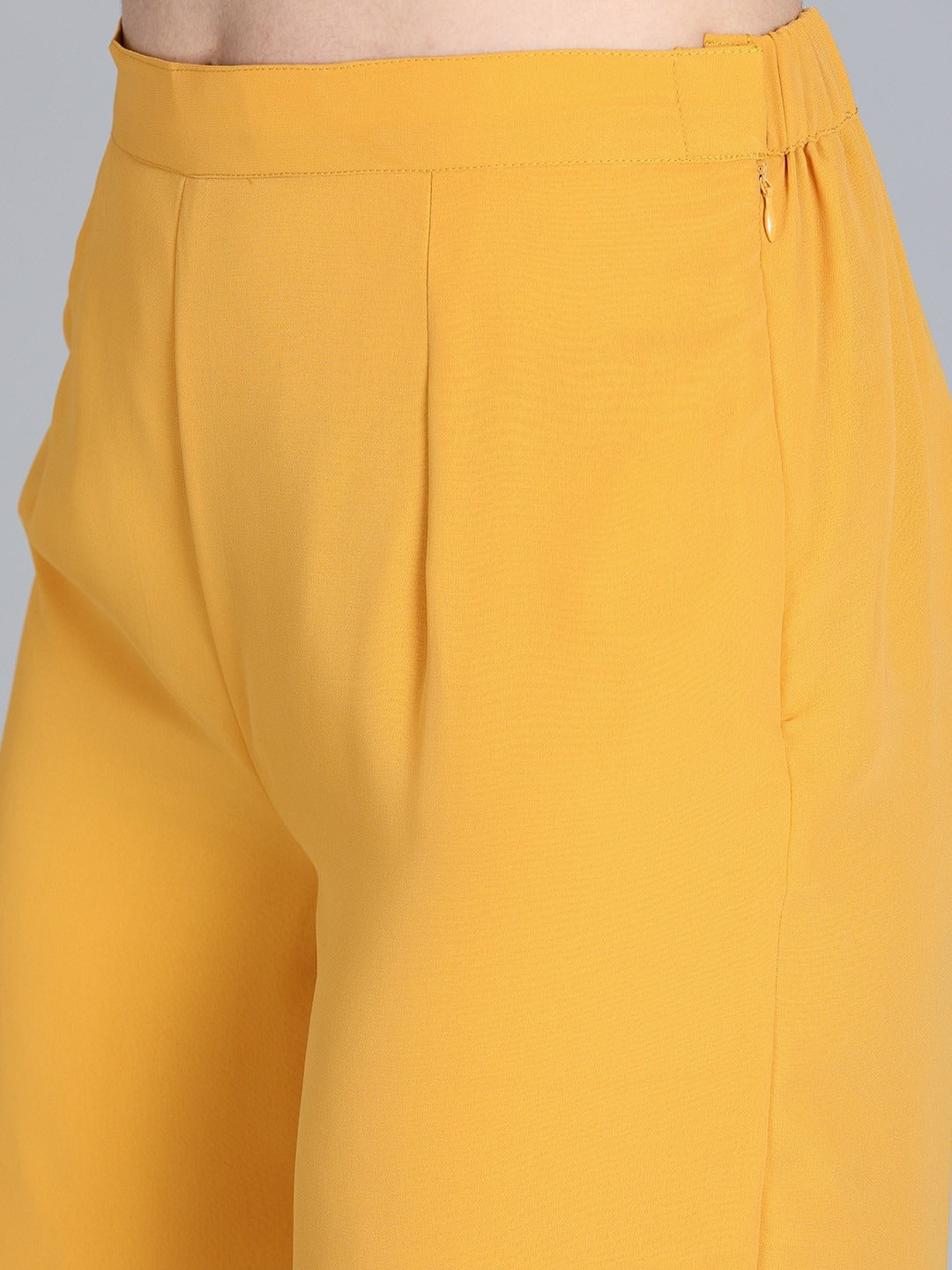 Bollywood Vogue Ready To Wear Yellow Embroidered Gharara suit - Detail View