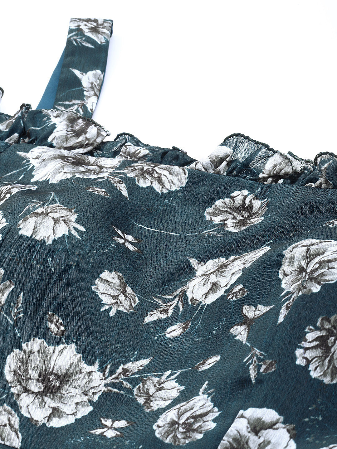 Bollywood Vogue Ready To Wear Blue Digital Printed Chinon Dress - Additional View 1