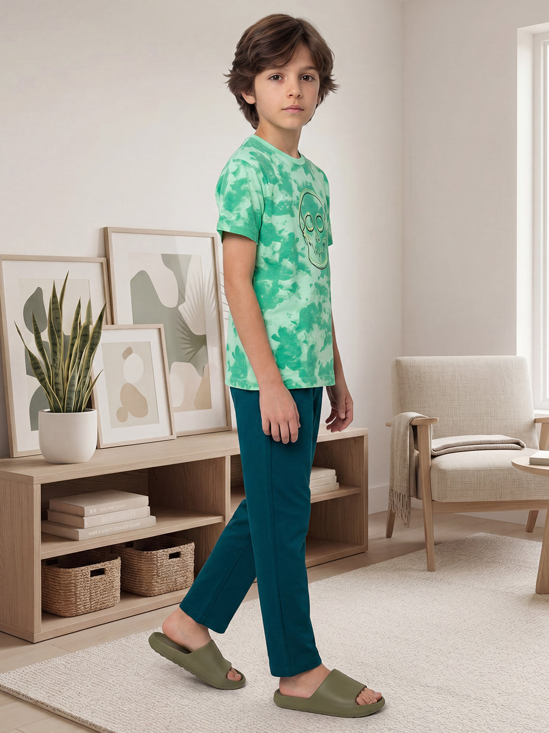 Lil Tomatoes Boys Cotton Night Suits - Teal