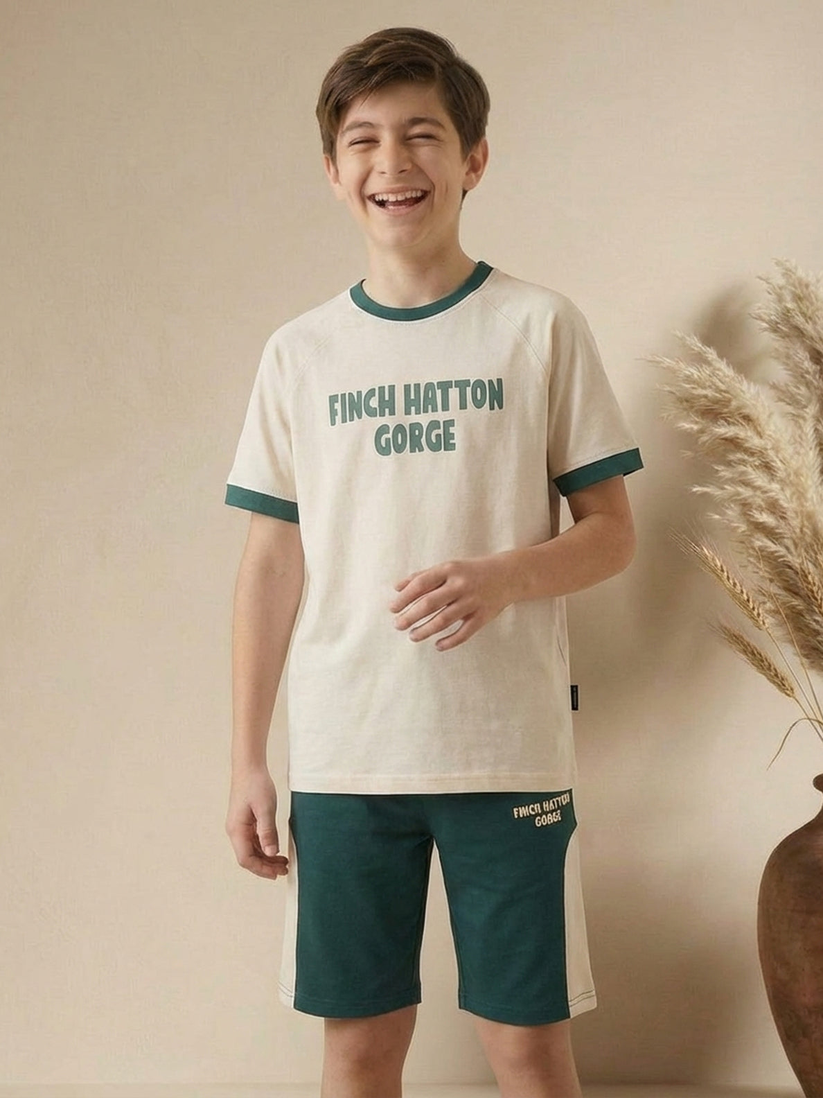Lil Tomatoes Boys Cotton Night Suits - Cream