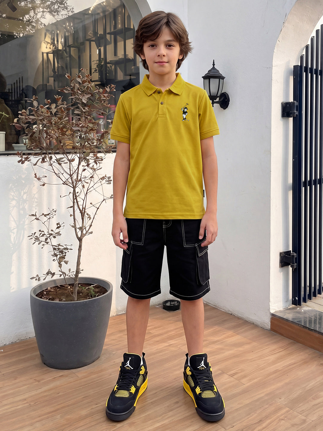 Lil Tomatoes Boys Sports Polo T-Shirt - Mustard