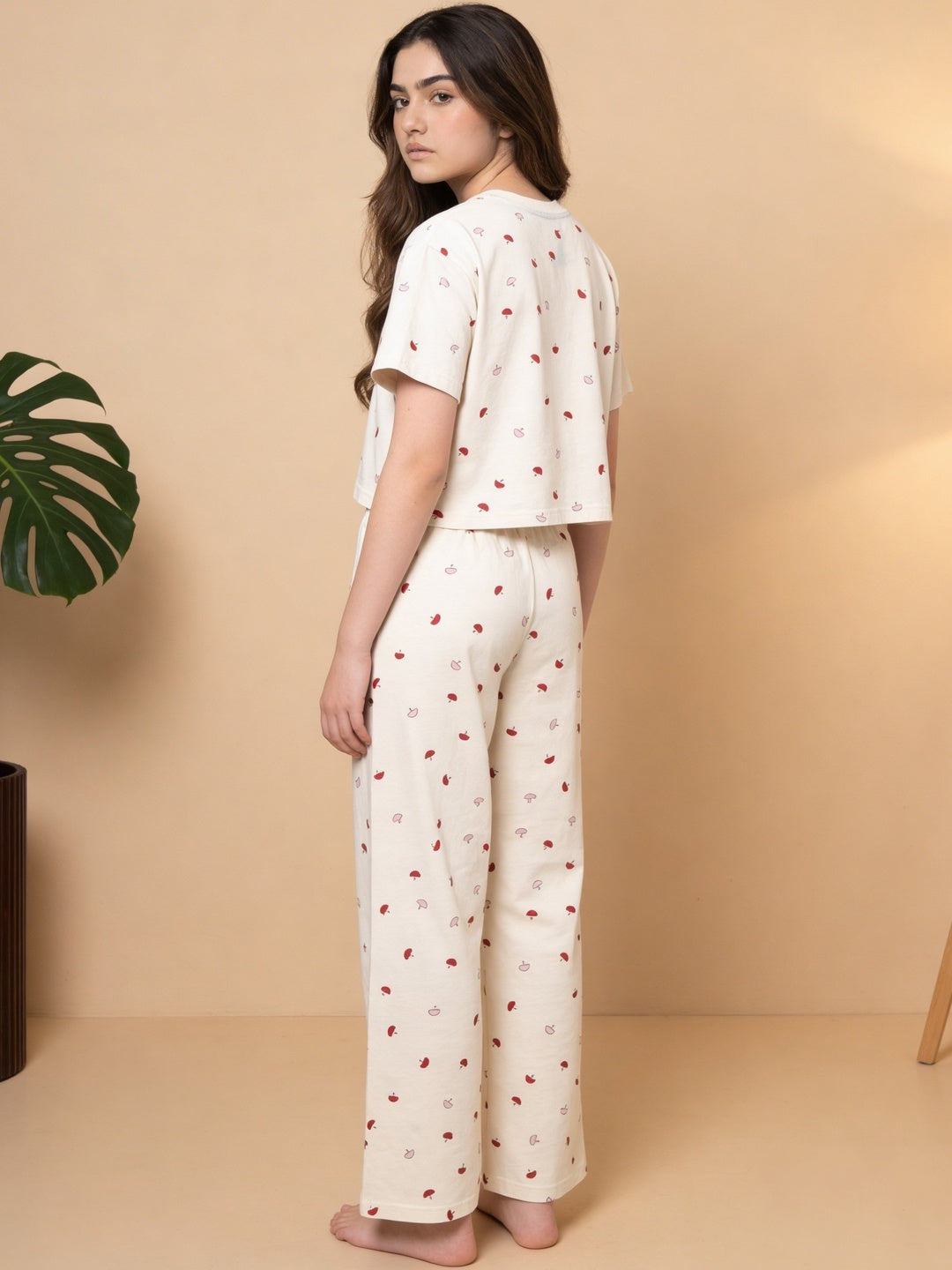 Lil Tomatoes Girls Cotton Night Suits - Cream