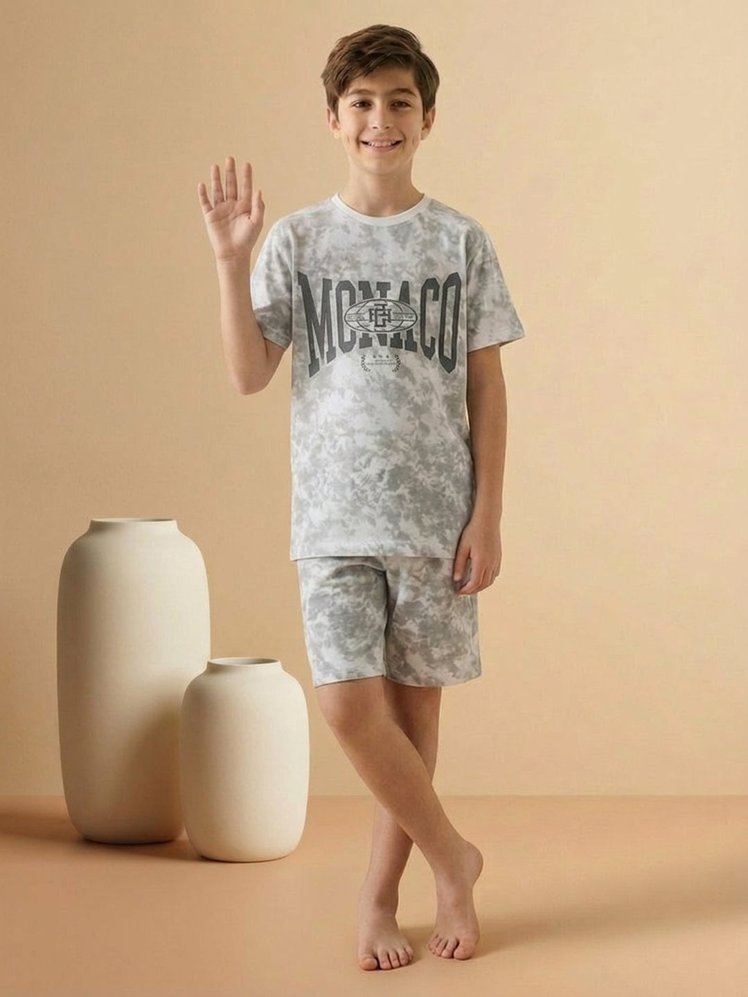 Lil Tomatoes Boys Cotton Night Suits - Charcoal