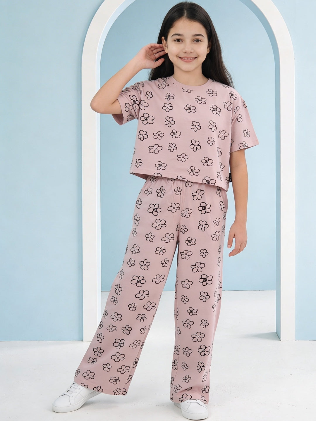 Lil Tomatoes Girls Cotton Night Suits - Coral