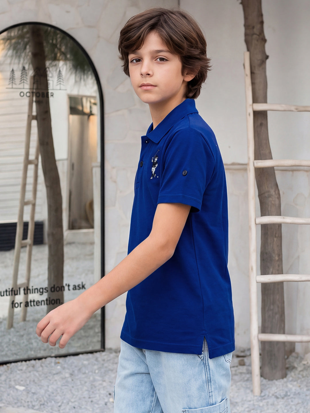 Lil Tomatoes Boys Sports Polo T-Shirt - Blue