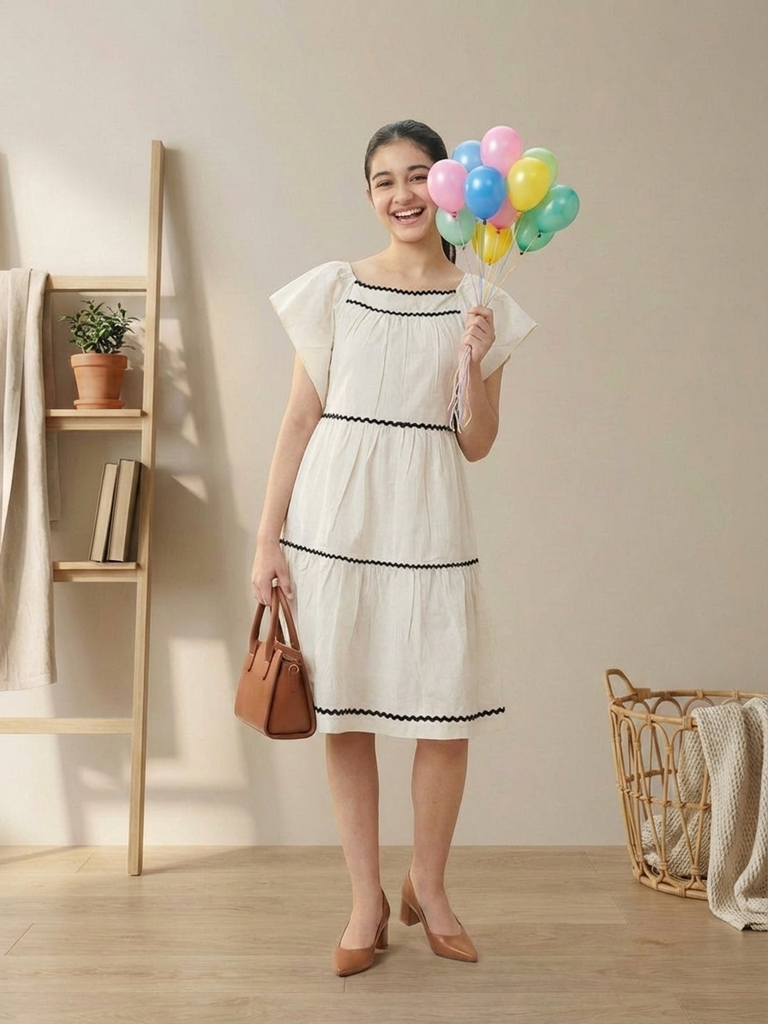 Lil Tomatoes Girls Cotton Dress - White