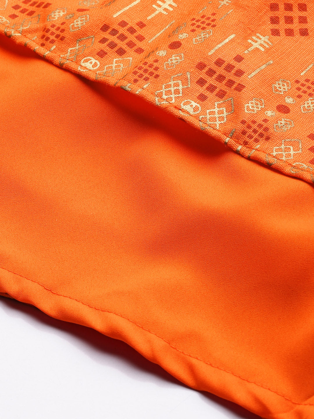 Bollywood Vogue Ready To Wear Orange Rayon Applique Design Gown - Look Shot