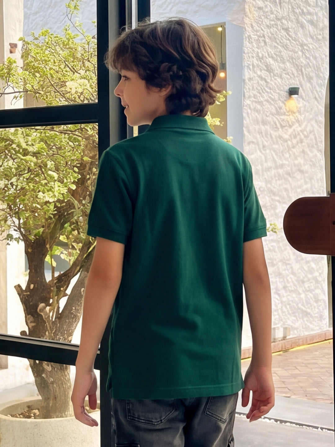 Lil Tomatoes Boys Cotton Pique Polo T-Shirt - Bottle Green