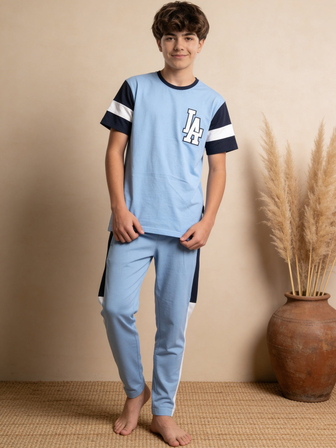 Lil Tomatoes Boys Cotton Night Suits - Ocean Blue