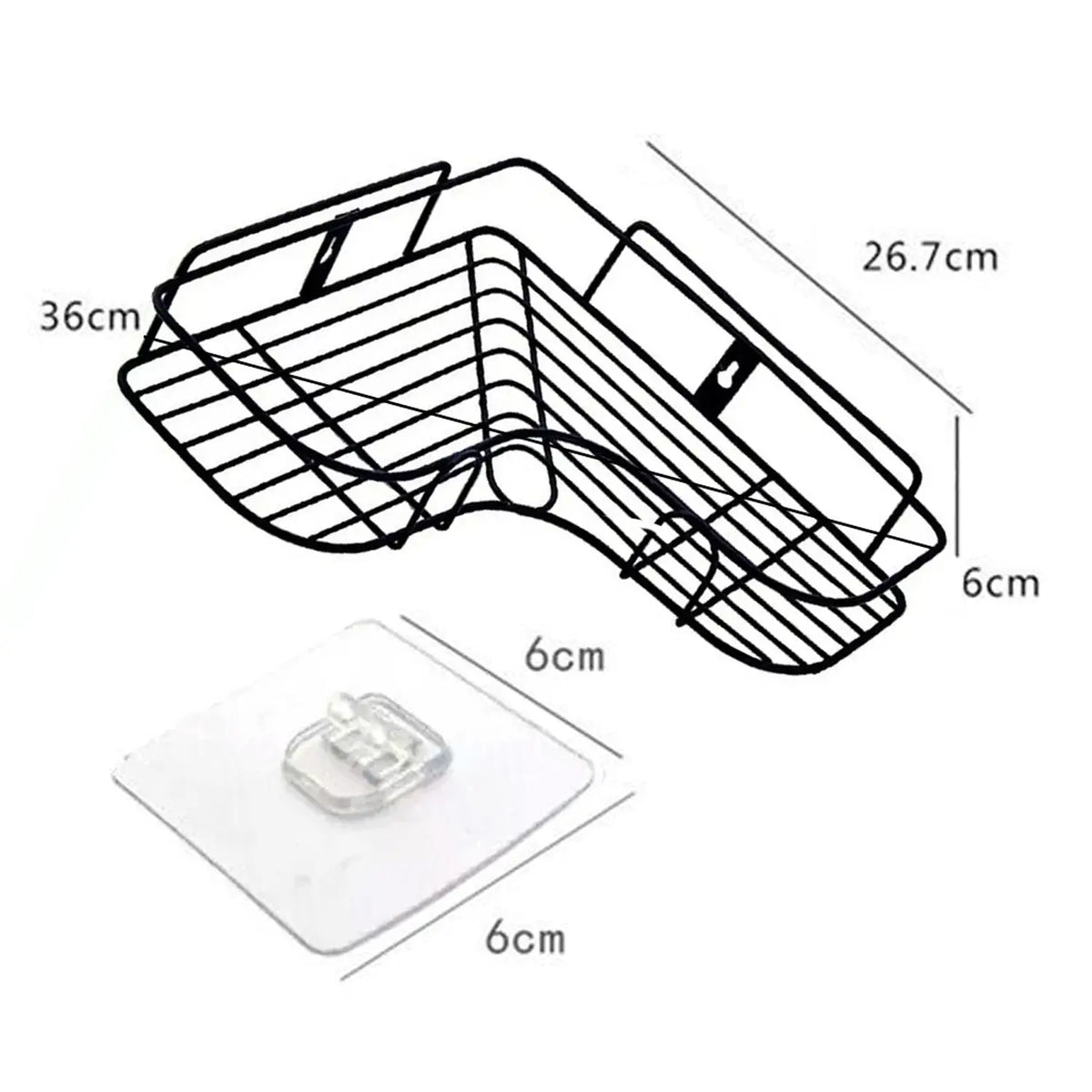 Self-adhesive Kitchen-bathroom Corner Shelf Organiser Storage Rack HP DD