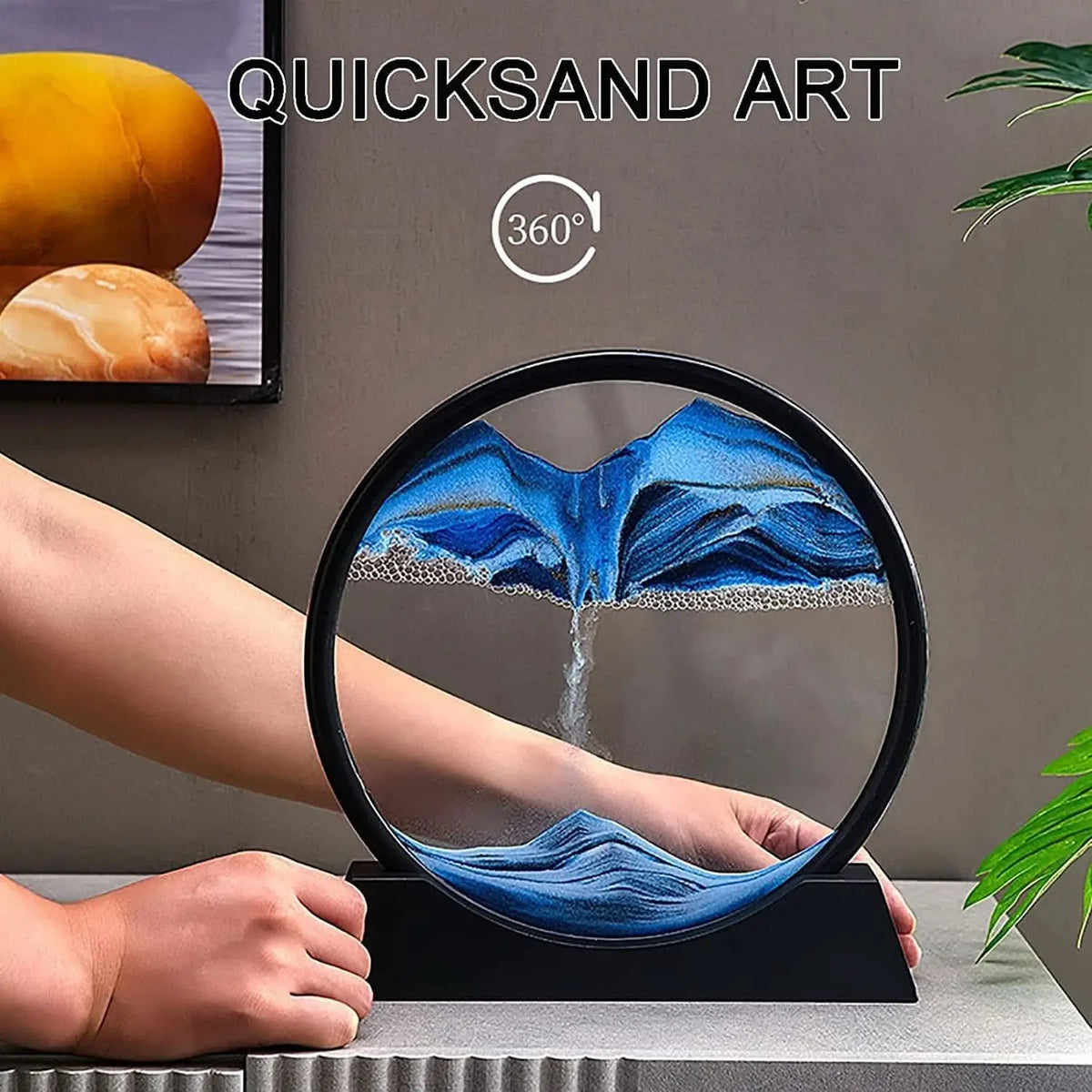 Deep Sea Sand Art in Glass Frame Flowing Sand Motion Decor for Adults & Kids HP DD