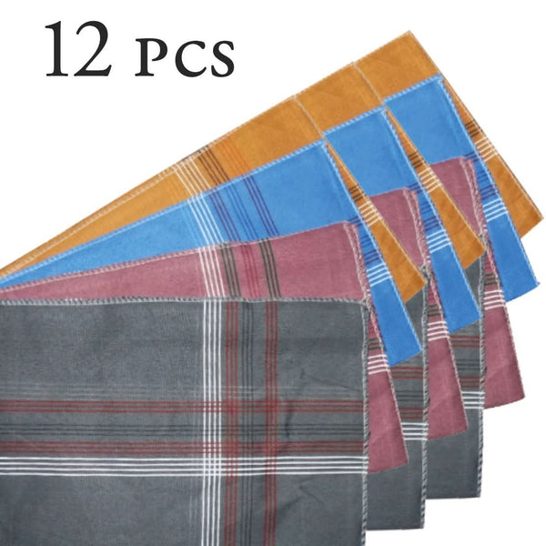 Men’s King Size Formal Handkerchiefs – Pack of 12, Office & Daily Use