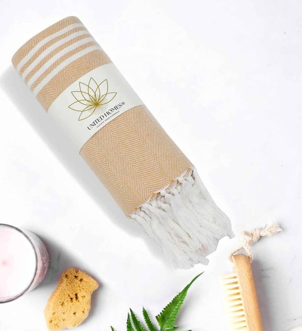 Casacraft by Pepperfry 1 Piece Cotton Bath Linen Set M (Beige, Pack of 1)