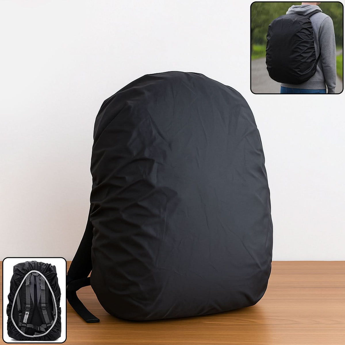 Waterproof Nylon Backpack Rain Cover – Adjustable for Laptop & School Bags HP DD