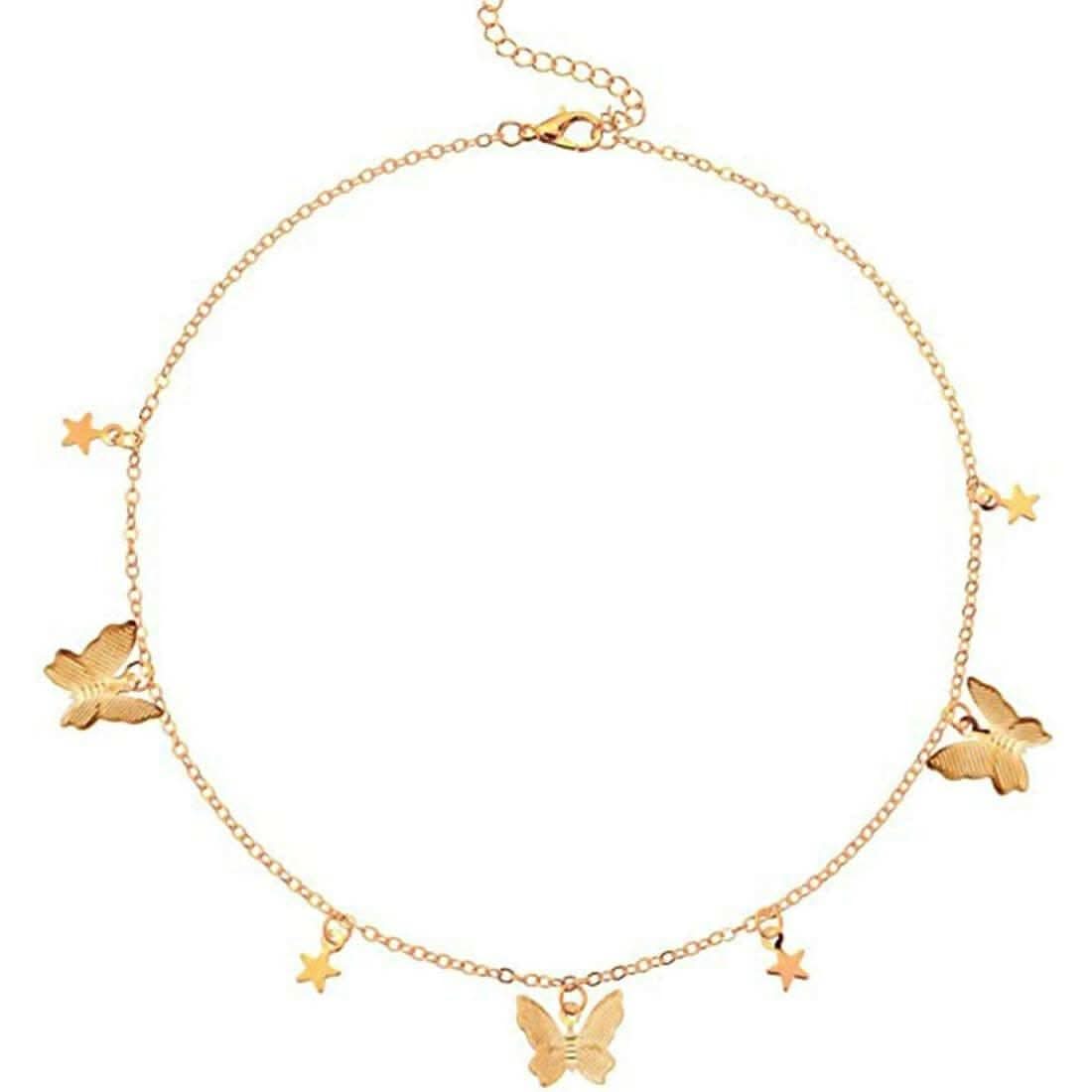Multiple Butterfly Star Necklace Jewellery for Women Pendant Necklace for Women & Girls MK Collections