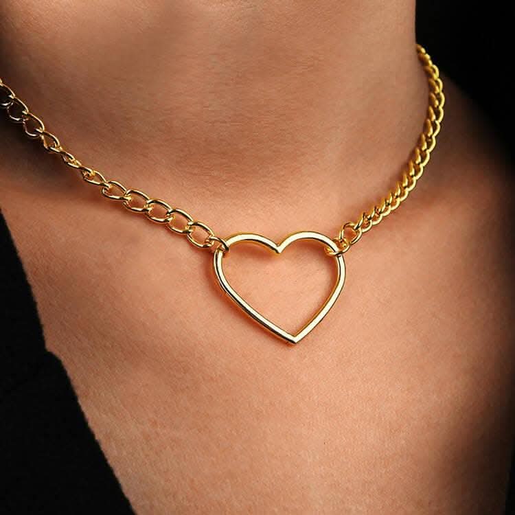Gold Plated American Diamond Heart Shape Pendant Necklace for Women & Girls | Romantic Gift Jewelry MK Collections