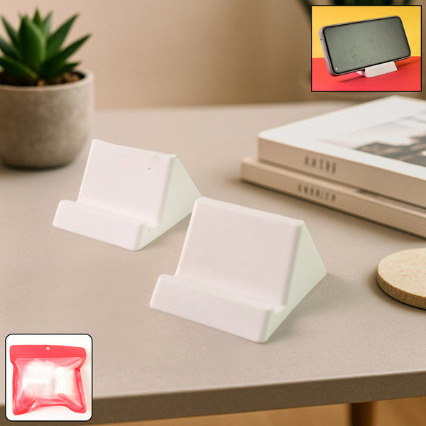 Compact Plastic Mobile Phone Holder Stand (2 Pc Mix Color)