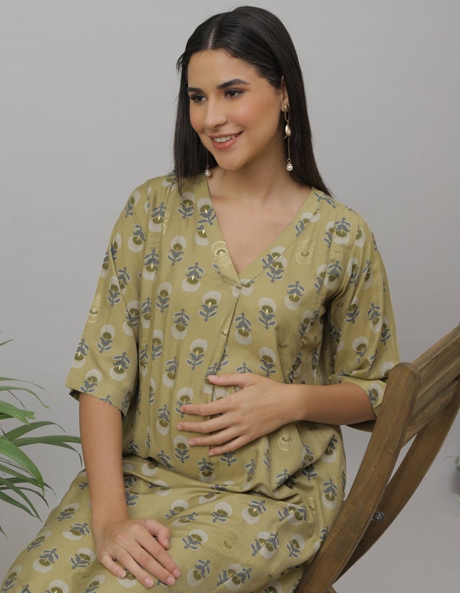 Garden Party Maternity and Nursing Kurta Set - MEW-SK-OLMS-S
