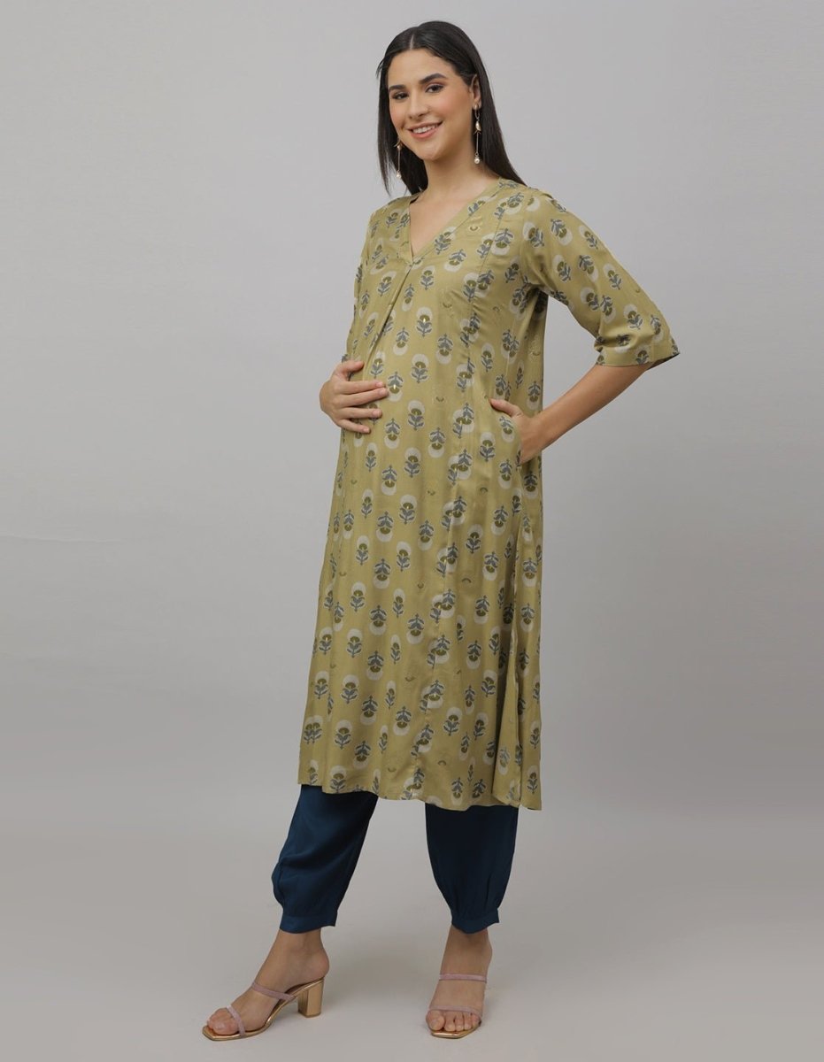 Garden Party Maternity and Nursing Kurta Set - MEW-SK-OLMS-S