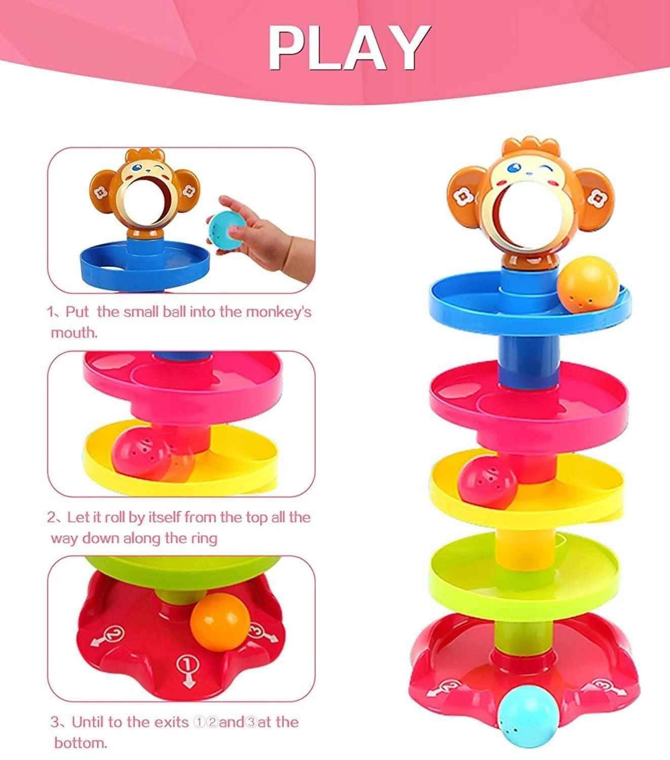 5 Layer Roll Ball Drop and Roll Swirling Tower Toys - HalfPe