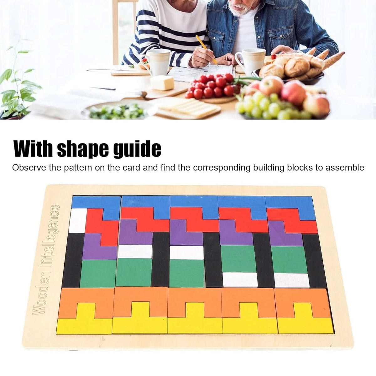 Wooden Russian Block Puzzle โ Educational Toy for Kidsโ Brain Development & Early Learning HP DD
