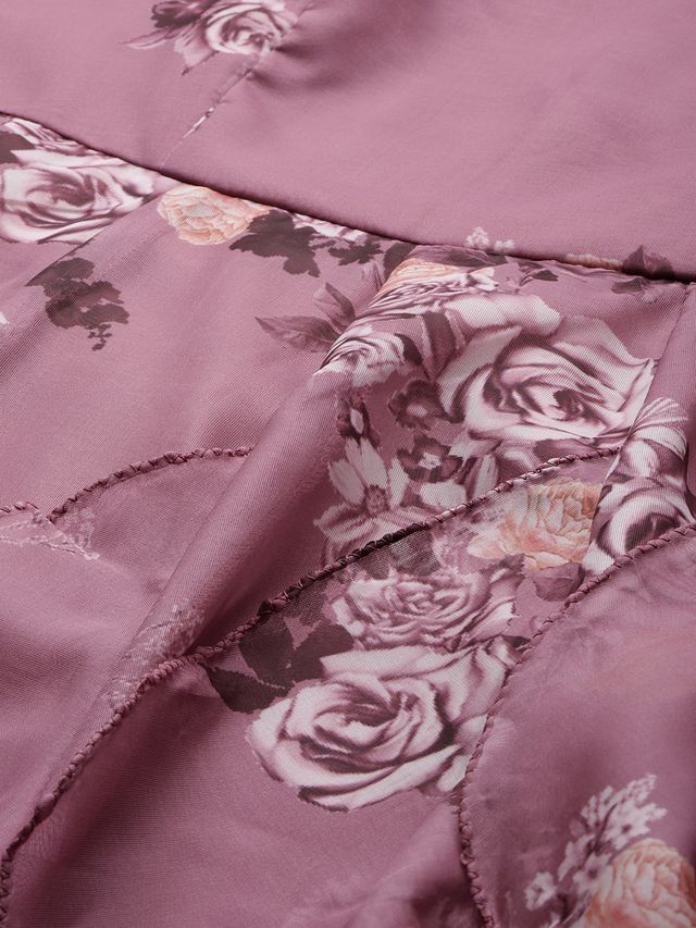 Bollywood Vogue Ready To Wear Mauve Organza Digital Printed Dress