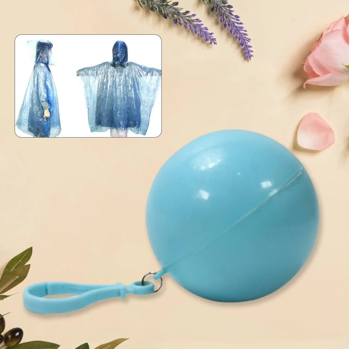 Disposable Raincoat For Kids With Hood And Attachable Round Case Clear Plastic Raincoats For Emergency Girls Boys Disposable Emergency Ball Raincoat For Traveling And Outdoor Activities (1 Pc Multicolor) HP DD