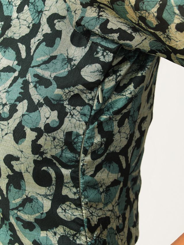 Bollywood Vogue Ready To Wear Blue Art Silk Digital Printed Dress