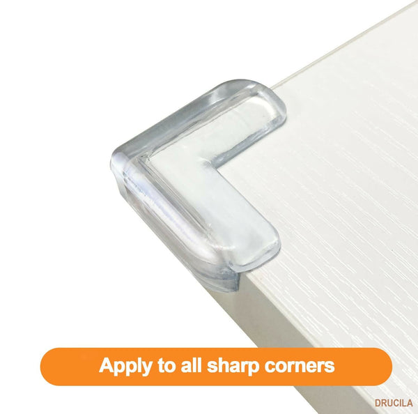 Clear Corner Protectors for Baby Safety (Pack of 4) Transparent Furniture Edge & Table Guards Soft Cushion Bumpers to Prevent Injuries from Sharp Corners