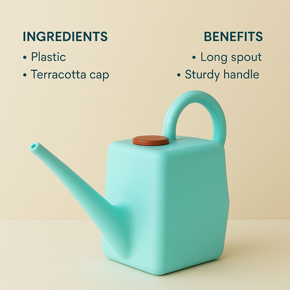 2 Litre Heavy-duty Plastic Gardening Watering Can With Long Spout Ergonomic Handle HP DD