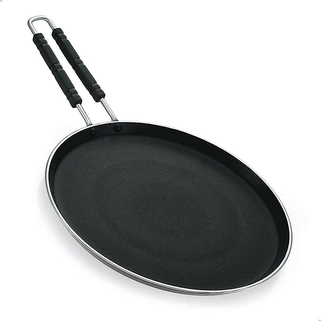 Heavy Duty Iron Induction Base Tawa with Stainless-steel Handle (10inches, 3 mm thickness, Black) Hayagreeva Enterprises