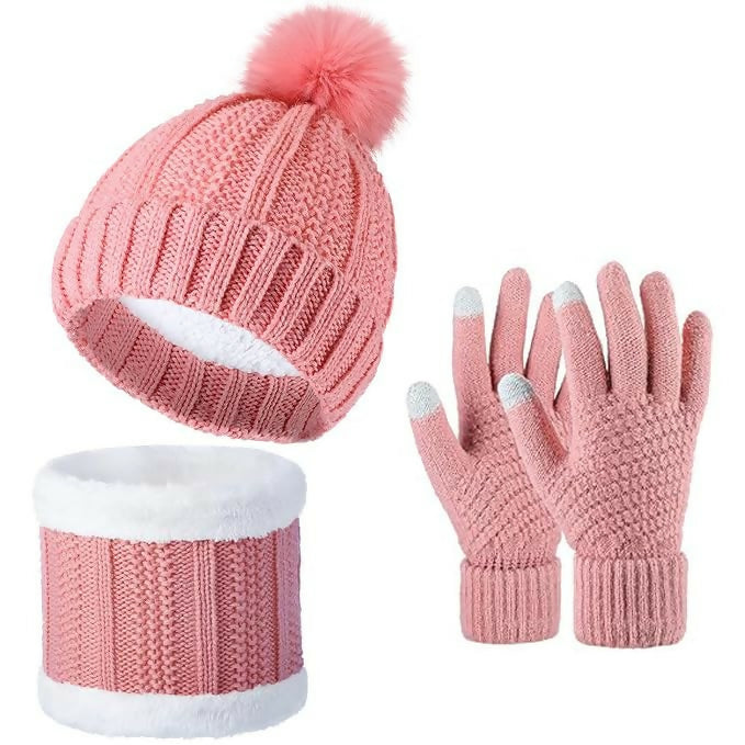 Tomorrow Fashion Winter Beanie, Scarf Touch Gloves Set (3-Piece)