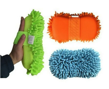 Microfiber Car Washing Sponge & Brush Combo Scratch-Free Cleaning Tool for Car, Bike & Home Soft Wash & Dry Duster for Shine and Care