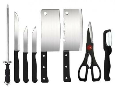 8 Piece Stainless Steel Knife Set with Stand Kitchen Cutting Tools