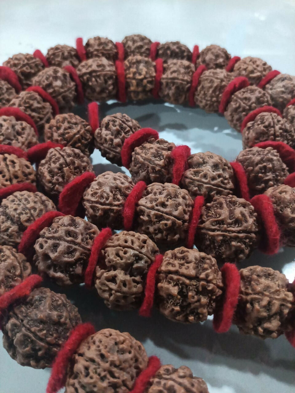 Rudraksha Kantha Mala 54 Beads – Natural Sacred Bead Short Mala for Prayer & Daily Wear