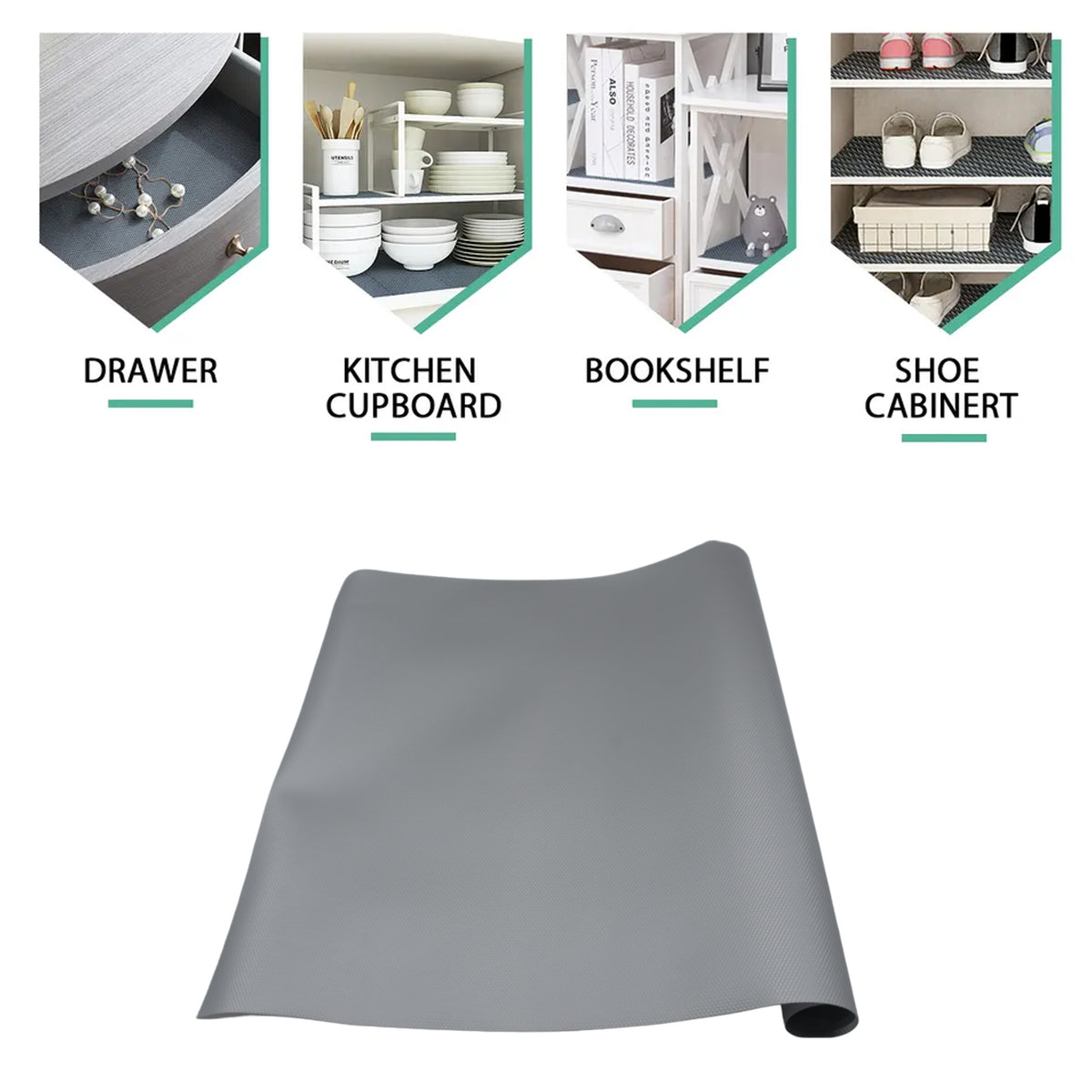Multipurpose Anti-slip Bathroom Kitchen Cabinet Drawer Shelf Mat Liner Sheets Roll Fridge Mat Table Mat Anti-slip Super Strong Placement Mat For Fridge Bathroom Kitchen Drawer Shelf Liner (45cmx1.25m)