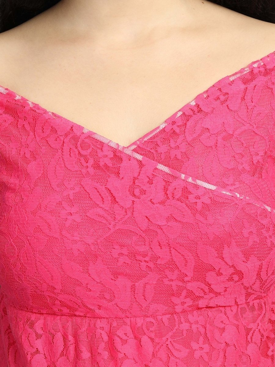 Hot Pink Maternity Dress - DRS-HTPNK-S
