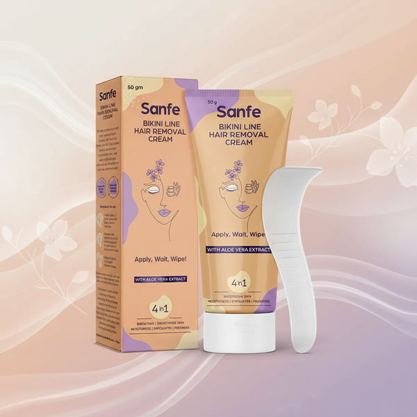Sanfe Bikini Line Hair Removal Cream 50g - Natural and Safe for sensitive skin - Lavender, Aloe Vera, Shea Butter Cream Cream