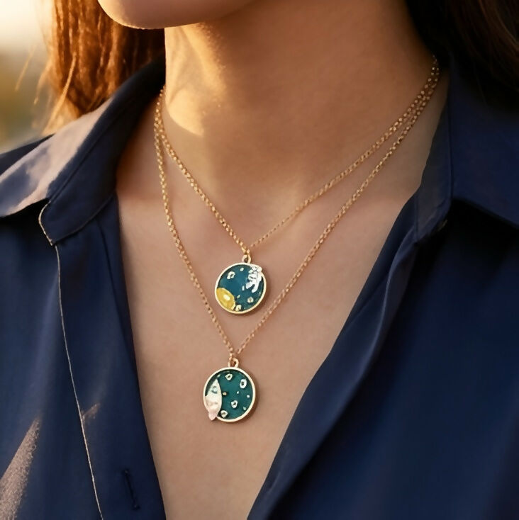 Set of 2 Zodiac Constellation Pendant Necklaces – Gold-Plated Minimalist Jewelry