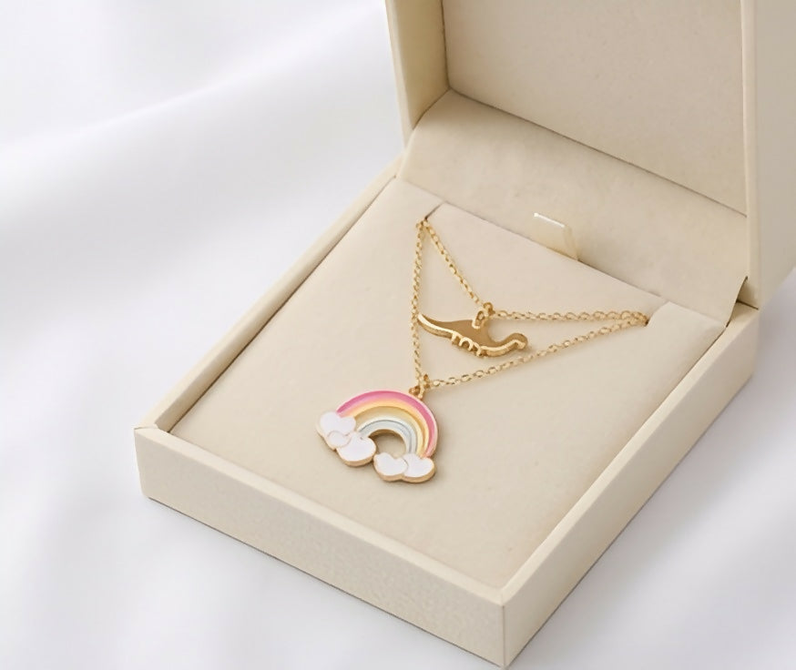 Rainbow Pendant & Infinity Necklace Set (2 Pieces)