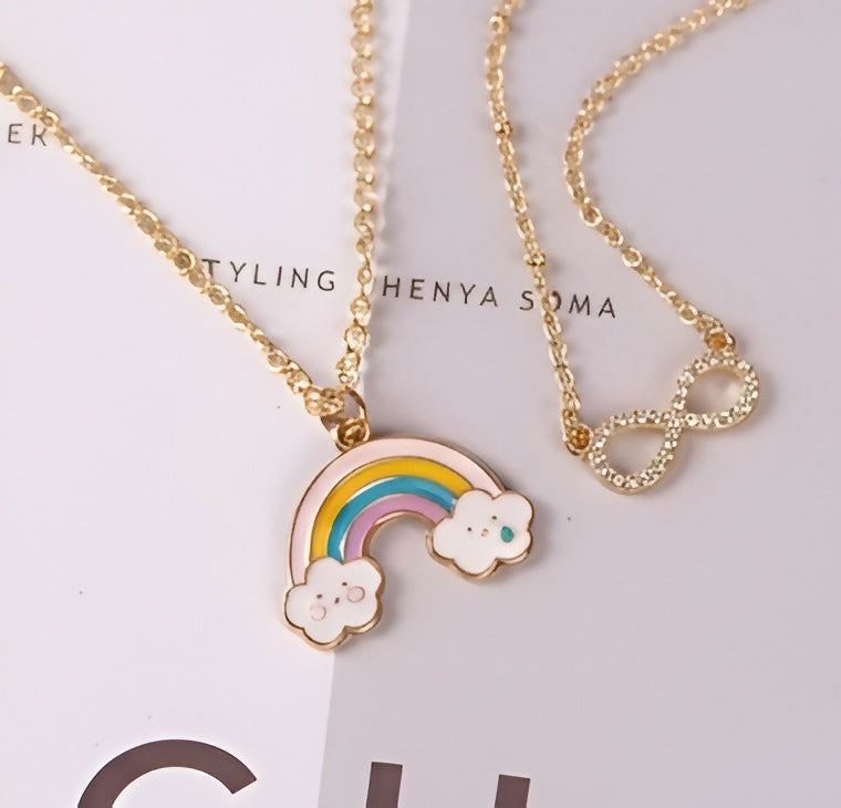 Rainbow Pendant & Infinity Necklace Set (2 Pieces)