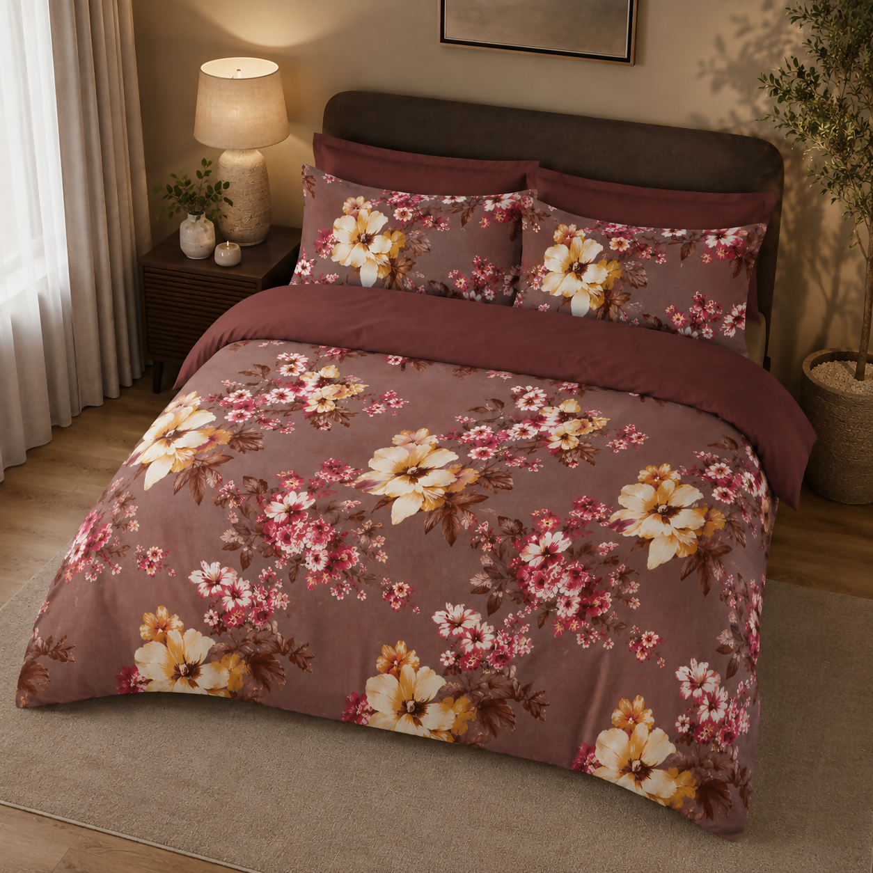 Dream Living Royal Double Bedsheet Combo with 2 Pillow Covers – 3 Piece Bedding Set, 220 × 240 cm