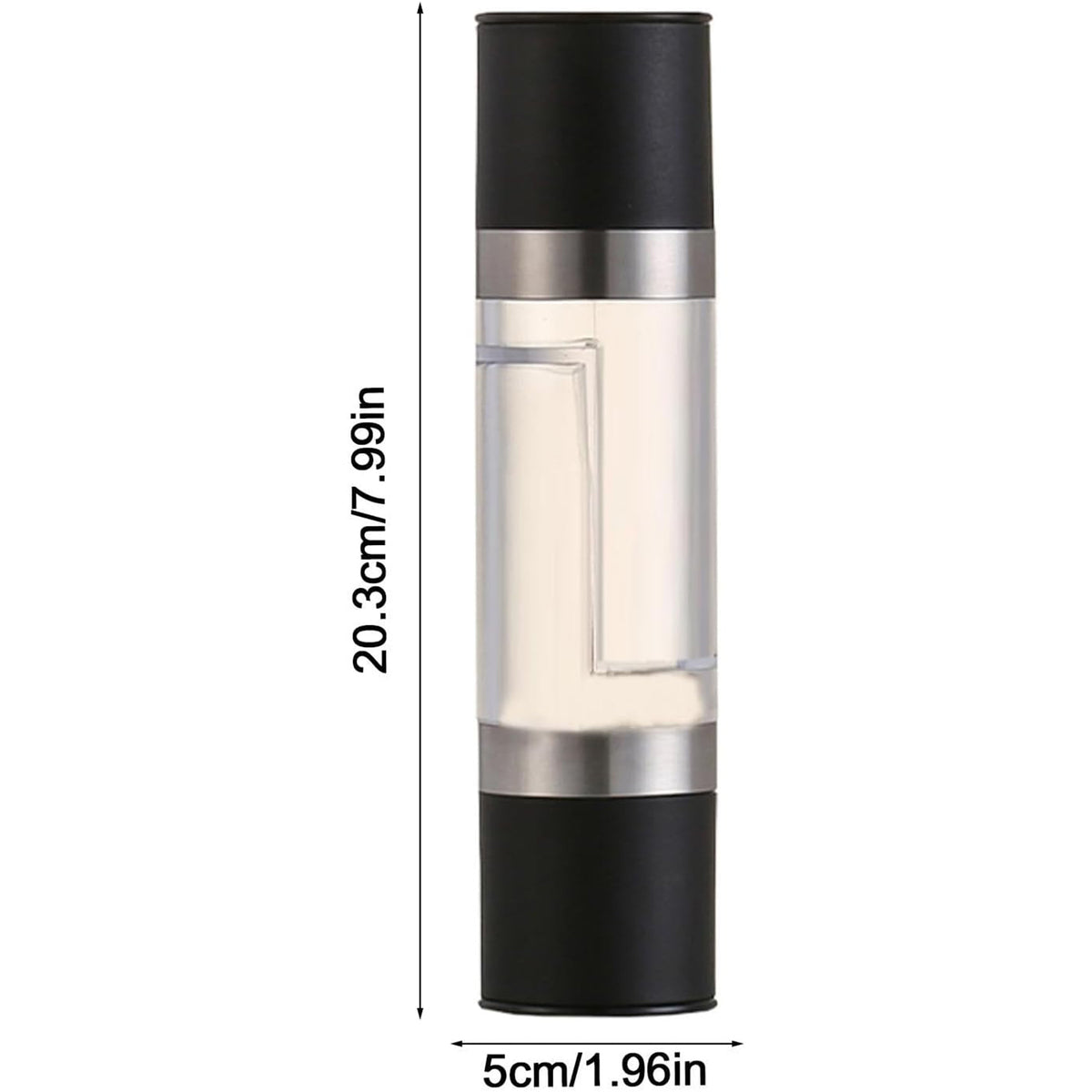 2-in-1 Stainless Steel Salt and Pepper Grinder with Adjustable Coarseness Dual-Chamber Manual Spice Mill for Kitchen, Table & Dining Use